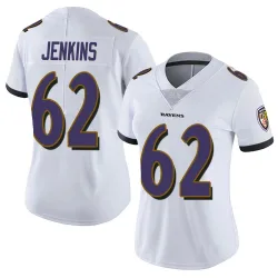 Women's John Jenkins Baltimore Ravens No.62 Limited Vapor Untouchable Jersey - White