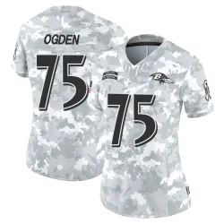 Women's Jonathan Ogden Baltimore Ravens No.75 Limited 2024 Salute to Service Jersey - Arctic Camo