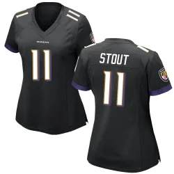 Women's Jordan Stout Baltimore Ravens No.11 Game Jersey - Black