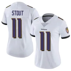 Women's Jordan Stout Baltimore Ravens No.11 Limited Vapor Untouchable Jersey - White