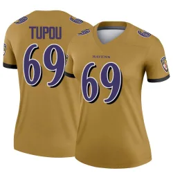 Women's Josh Tupou Baltimore Ravens No.69 Legend Inverted Jersey - Gold