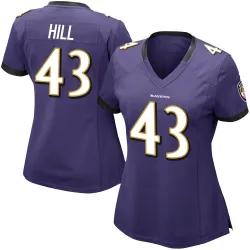 Women's Justice Hill Baltimore Ravens No.43 Limited Team Color Vapor Untouchable Jersey - Purple