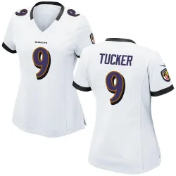 Women's Justin Tucker Baltimore Ravens No.9 Game Jersey - White