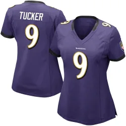 Women's Justin Tucker Baltimore Ravens No.9 Limited Team Color Vapor Untouchable Jersey - Purple