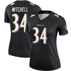 Women's Keaton Mitchell Baltimore Ravens No.34 Legend Jersey - Black