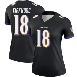 Women's Keith Kirkwood Baltimore Ravens No.18 Legend Jersey - Black