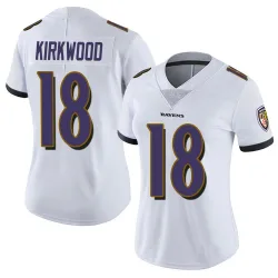 Women's Keith Kirkwood Baltimore Ravens No.18 Limited Vapor Untouchable Jersey - White