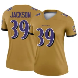Women's Keondre Jackson Baltimore Ravens No.39 Legend Inverted Jersey - Gold