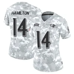 Women's Kyle Hamilton Baltimore Ravens No.14 Limited 2024 Salute to Service Jersey - Arctic Camo