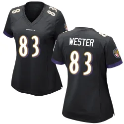 Women's LaJohntay Wester Baltimore Ravens No.83 Game Jersey - Black