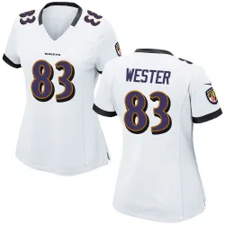 Women's LaJohntay Wester Baltimore Ravens No.83 Game Jersey - White
