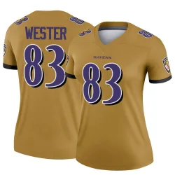 Women's LaJohntay Wester Baltimore Ravens No.83 Legend Inverted Jersey - Gold