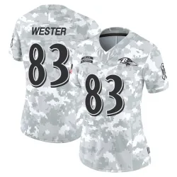 Women's LaJohntay Wester Baltimore Ravens No.83 Limited 2024 Salute to Service Jersey - Arctic Camo