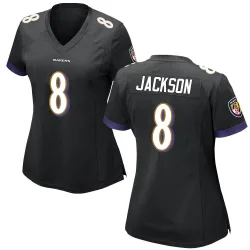 Women's Lamar Jackson Baltimore Ravens No.8 Game Jersey - Black