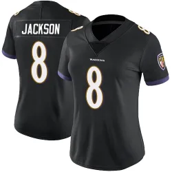 Women's Lamar Jackson Baltimore Ravens No.8 Limited Alternate Vapor Untouchable Jersey - Black