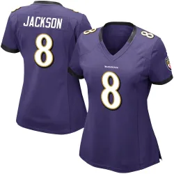 Women's Lamar Jackson Baltimore Ravens No.8 Limited Team Color Vapor Untouchable Jersey - Purple