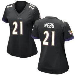 Women's Lardarius Webb Baltimore Ravens No.21 Game Jersey - Black