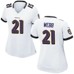 Women's Lardarius Webb Baltimore Ravens No.21 Game Jersey - White