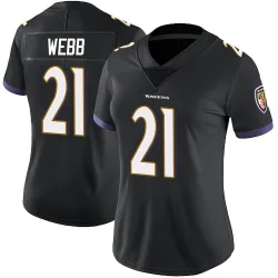 Women's Lardarius Webb Baltimore Ravens No.21 Limited Alternate Vapor Untouchable Jersey - Black
