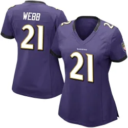 Women's Lardarius Webb Baltimore Ravens No.21 Limited Team Color Vapor Untouchable Jersey - Purple