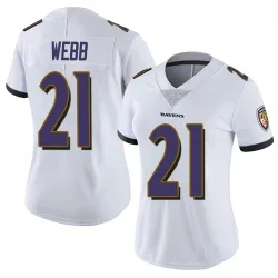 Women's Lardarius Webb Baltimore Ravens No.21 Limited Vapor Untouchable Jersey - White