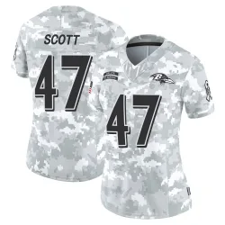 Women's Lucas Scott Baltimore Ravens No.47 Limited 2024 Salute to Service Jersey - Arctic Camo