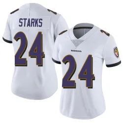 Women's Malaki Starks Baltimore Ravens No.24 Limited Vapor Untouchable Jersey - White