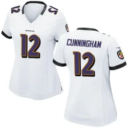 Women's Malik Cunningham Baltimore Ravens No.12 Game Jersey - White