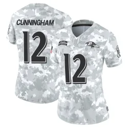Women's Malik Cunningham Baltimore Ravens No.12 Limited 2024 Salute to Service Jersey - Arctic Camo