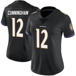 Women's Malik Cunningham Baltimore Ravens No.12 Limited Alternate Vapor Untouchable Jersey - Black