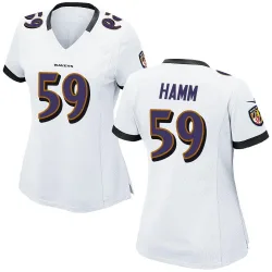 Women's Malik Hamm Baltimore Ravens No.59 Game Jersey - White