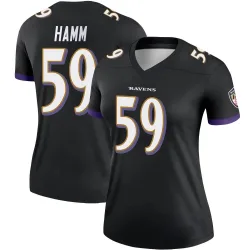 Women's Malik Hamm Baltimore Ravens No.59 Legend Jersey - Black