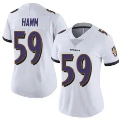 Women's Malik Hamm Baltimore Ravens No.59 Limited Vapor Untouchable Jersey - White