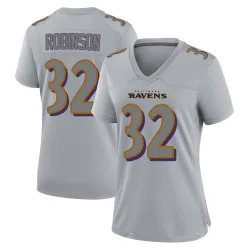 Women's Marquise Robinson Baltimore Ravens No.32 Game Atmosphere Fashion Jersey - Gray