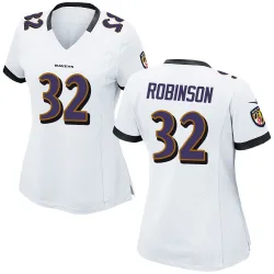 Women's Marquise Robinson Baltimore Ravens No.32 Game Jersey - White