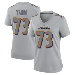 Women's Marshal Yanda Baltimore Ravens No.73 Game Atmosphere Fashion Jersey - Gray