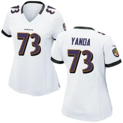 Women's Marshal Yanda Baltimore Ravens No.73 Game Jersey - White