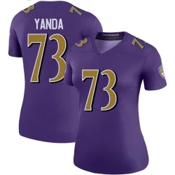 Women's Marshal Yanda Baltimore Ravens No.73 Legend Color Rush Jersey - Purple