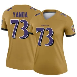 Women's Marshal Yanda Baltimore Ravens No.73 Legend Inverted Jersey - Gold