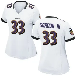 Women's Melvin Gordon III Baltimore Ravens No.33 Game Jersey - White
