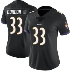 Women's Melvin Gordon III Baltimore Ravens No.33 Limited Alternate Vapor Untouchable Jersey - Black