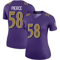 Women's Michael Pierce Baltimore Ravens No.58 Legend Color Rush Jersey - Purple