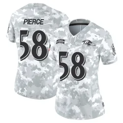 Women's Michael Pierce Baltimore Ravens No.58 Limited 2024 Salute to Service Jersey - Arctic Camo