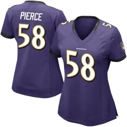 Women's Michael Pierce Baltimore Ravens No.58 Limited Team Color Vapor Untouchable Jersey - Purple