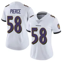 Women's Michael Pierce Baltimore Ravens No.58 Limited Vapor Untouchable Jersey - White