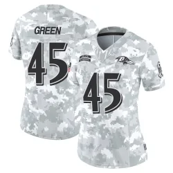 Women's Mike Green Baltimore Ravens No.45 Limited 2024 Salute to Service Jersey - Arctic Camo