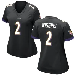 Women's Nate Wiggins Baltimore Ravens No.2 Game Jersey - Black