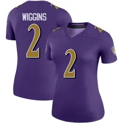 Women's Nate Wiggins Baltimore Ravens No.2 Legend Color Rush Jersey - Purple