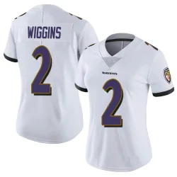 Women's Nate Wiggins Baltimore Ravens No.2 Limited Vapor Untouchable Jersey - White