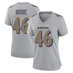 Women's Nick Moore Baltimore Ravens No.46 Game Atmosphere Fashion Jersey - Gray